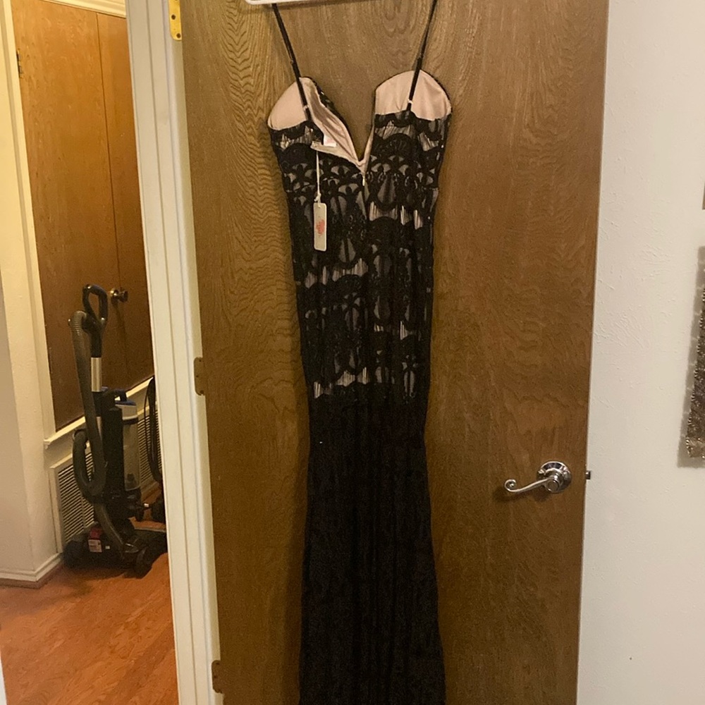 L'ATISTE BY AMY Sheer Lace Illusion Bodysuit Dress L NWT